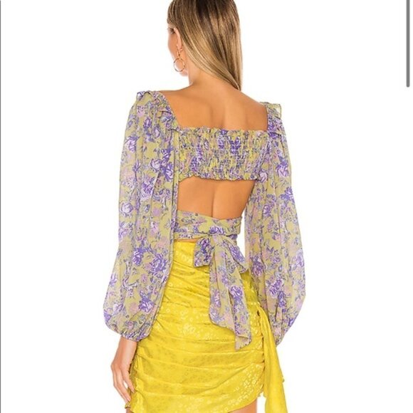 For Love and Lemons Maui Wrap Top I Size  M - Picture 5 of 13